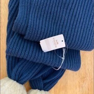 Coach Winter Scarf with Poms NWT